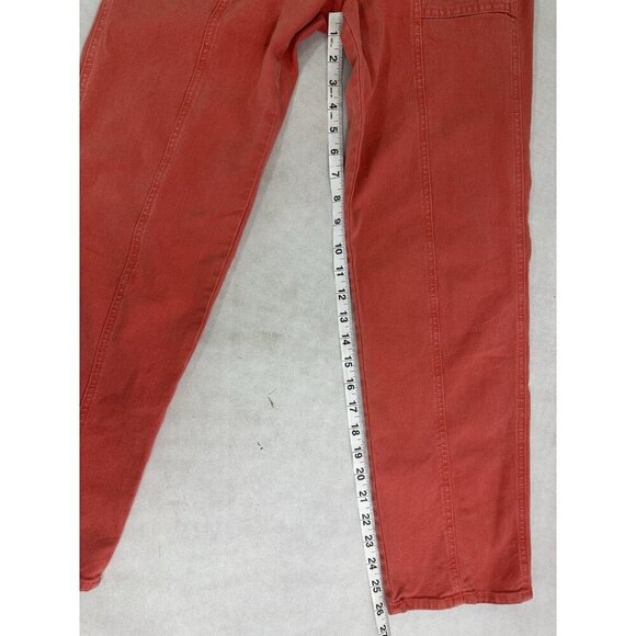 MOTHER The Springy High Rise Straight Leg Hot Coral Ankle Jeans Womens 28 Read - Picture 15 of 15